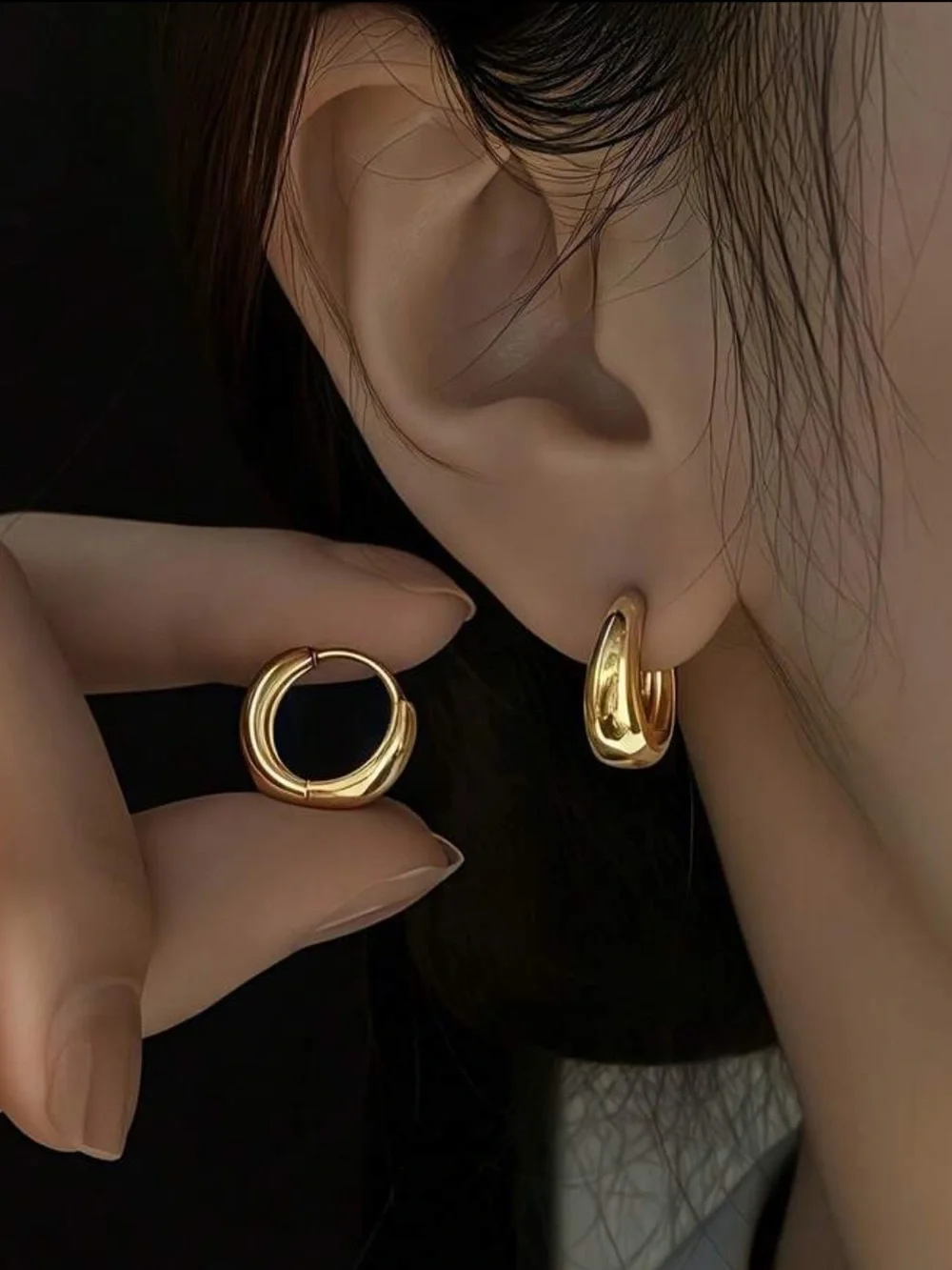 Classic Gold Hoop Earrings, Small Gold Hoops, Gold Huggie Hoops